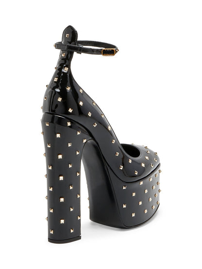 Full Sky Star Rivet Round Head Stripe Thick Waterproof Platform Thick Heel Ultra High Heel Single Shoes