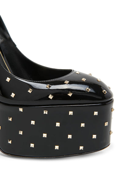 Full Sky Star Rivet Round Head Stripe Thick Waterproof Platform Thick Heel Ultra High Heel Single Shoes