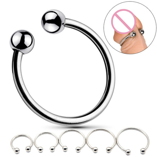 Sex Products For Men SM Metal Penis Ring Metal Lock Sperm Ring JJ Double Bead Ring C Ring Penis Ring